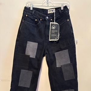 Overload Patchwork Jeans Women’s Size 28 Black